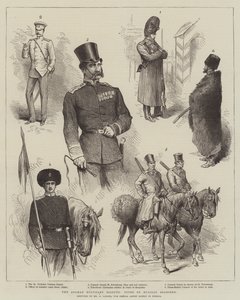 La disputa del confine afgano, tipi di soldati russi da Adolf Alfred Larsen